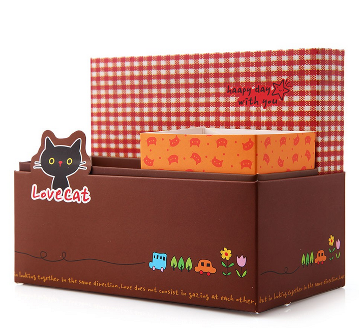 1944A At Home 2011 Cartoon Sundries Desktop Cat Storage Box - Click Image to Close