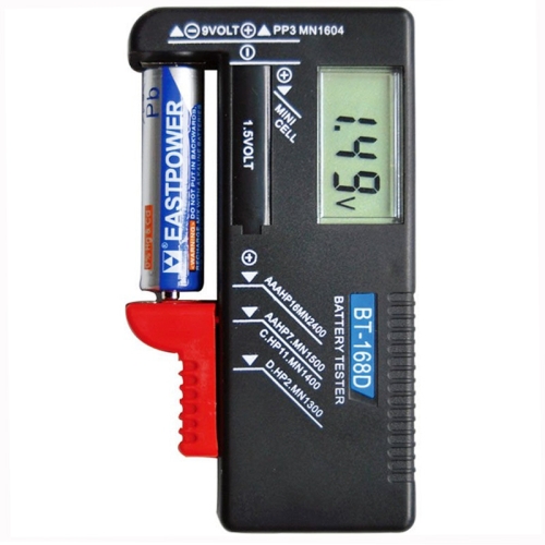 BT-168D Digital LCD Display Battery Tester for 1.5V AAA, AA and 9V 6F22 Batteries