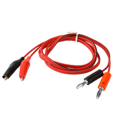 Banana Plug to Alligator Clip Wire Test Cable, Length: 1m - Click Image to Close