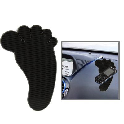 Feet Shaped Car Anti-Slip Mat Super Sticky Pad for Phone / GPS/ MP4/ MP3 (Black) - Click Image to Close