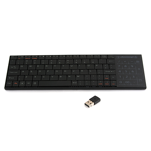 iPazzPort KP-810-25 2.4GHz Mini Wireless Keyboard + Touchpad Black - Click Image to Close