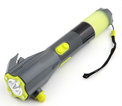 Multifunctional Emergency Safety Tool Flashlight Seat-belt Cutter Hammer Compass